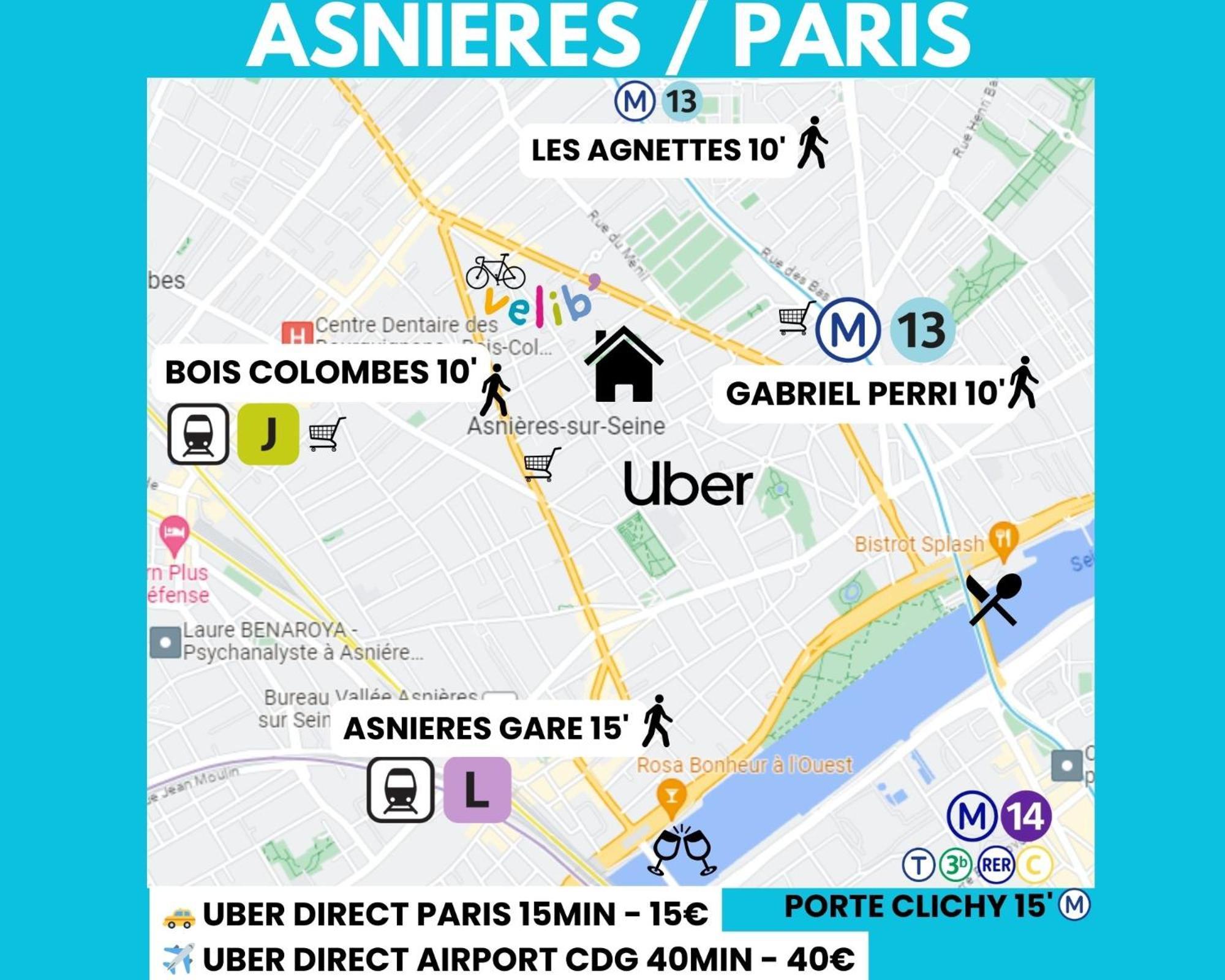 Le Vuitton Asnieres - 2 Pieces A 15 Min De Paris Apartment Exterior foto